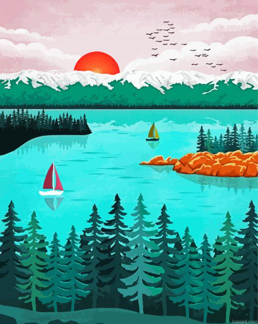 Lake Tahoe Emerald Bay Poster Paint By Numbers