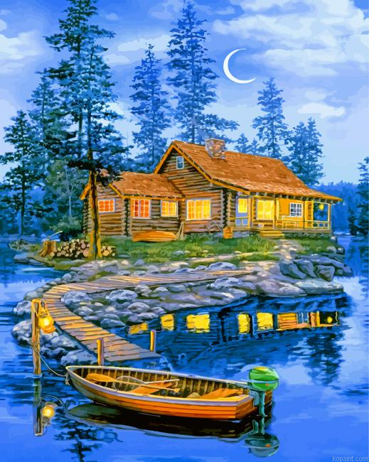 Lakeside Boat Painting By Numberss.png