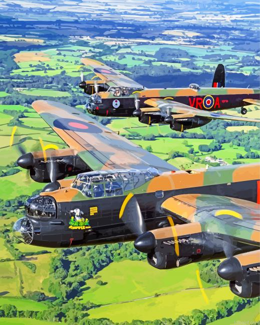 Lancaster Airplanes England Painting By Numberss.png
