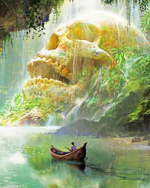 Landscape Fantasy Skull New Painting By Numberss.png