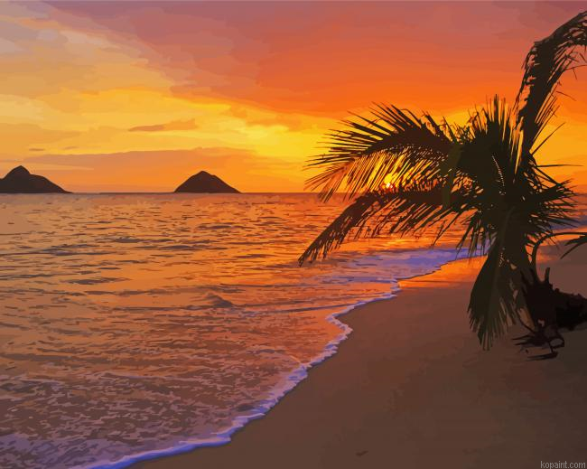 Lanikai Beach At Sunset Painting By Numberss.png