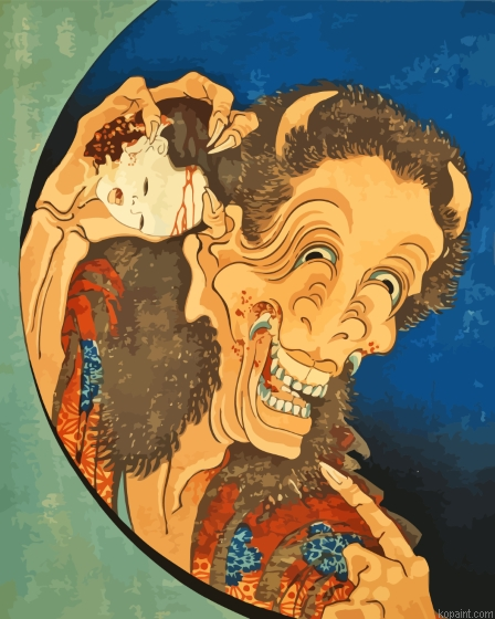 Laughing Demon Katsushika Hokusai Painting By Numberss.png