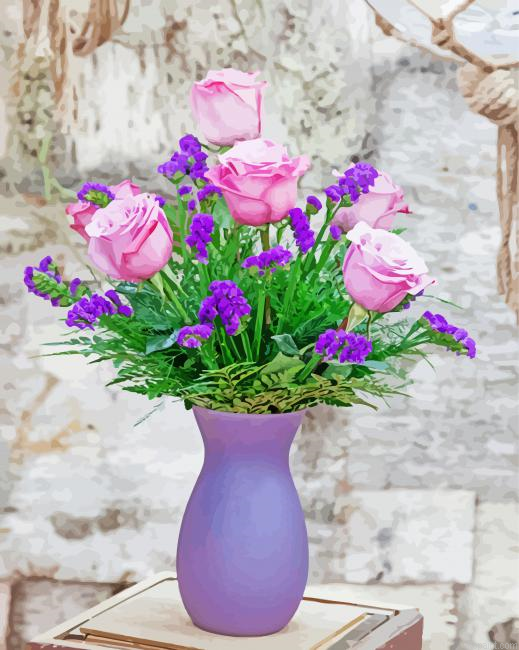 Lavender Mixed Flowers Painting By Numberss.png