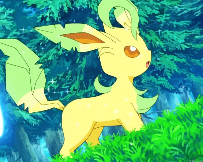 Leafeon Pokemon Painting By Numberss.png