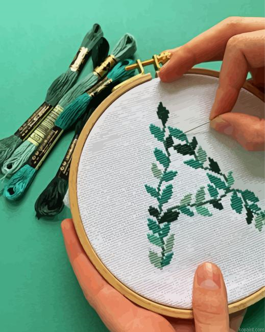 Leafy Letter Cross Stitch Painting By Numberss.png