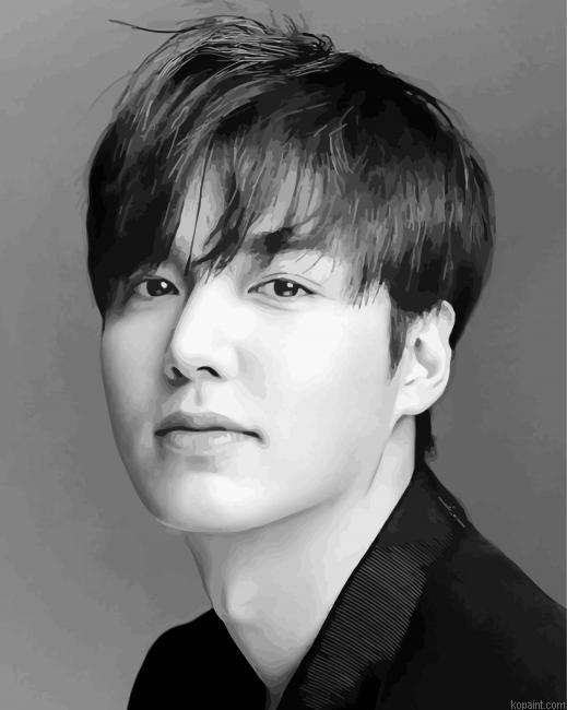 Lee Min Ho Black And White Painting By Numberss.png