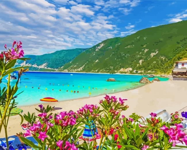 Lefkada Beach Greece Painting By Numberss.png