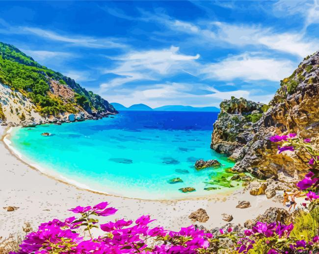 Lefkada Beach Painting By Numberss.png