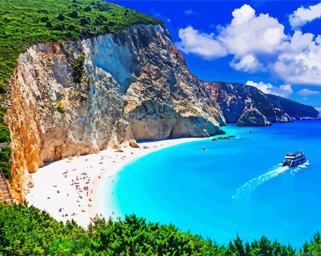 Lefkada Island Beach Painting By Numberss.png