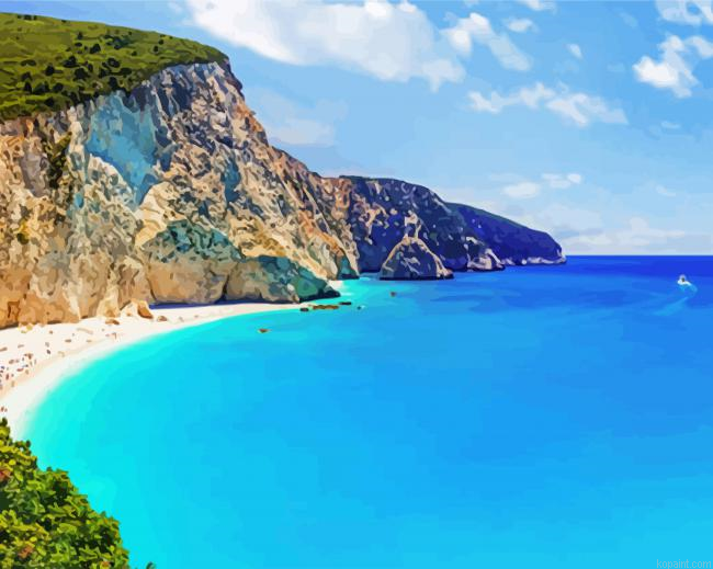 Lefkas Island Seascape Paint By Numbers