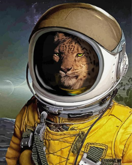 Leopard Animal Astronaut Painting By Numberss.png