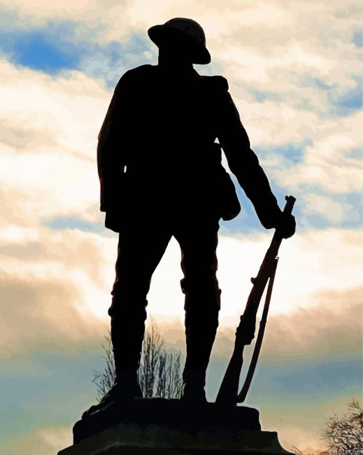 Lest We Forget Soldier Silhouette Painting By Numberss.png