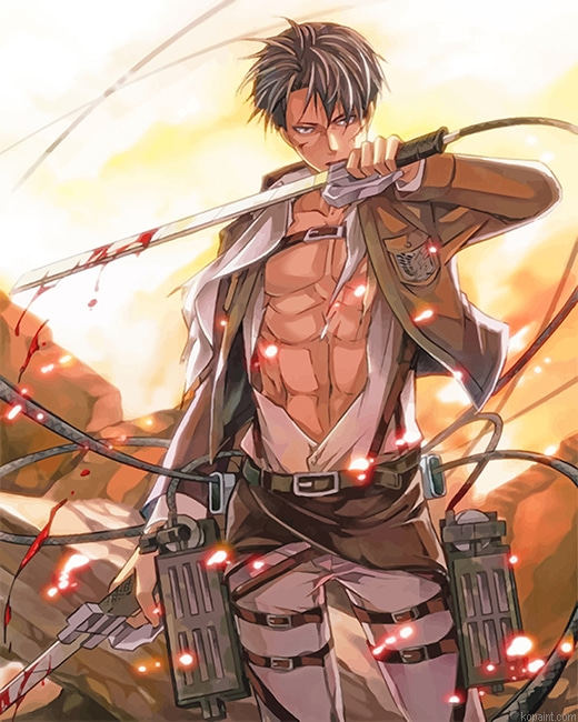 Levi Attack On Titan Anime New Painting By Numberss.png