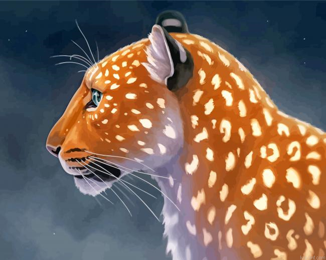 Light Leopard Animal Painting By Numberss.png