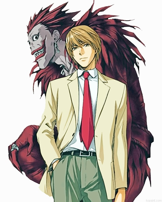 Light Yagami Ryuk Death Note New Painting By Numberss.png
