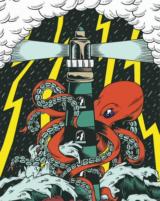 Lighthouse And Octopus Paint By Numbers