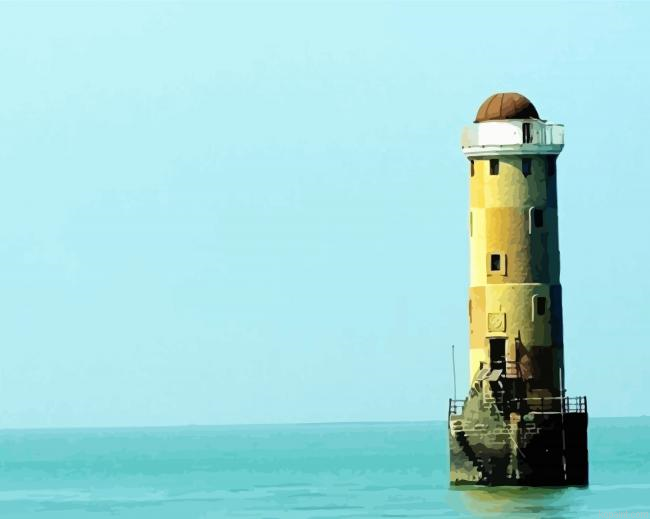 Lighthouse Building In Sea Paint By Numbers