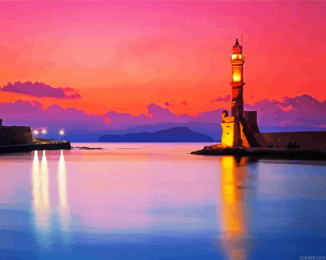 Lighthouse Of Chania Paint By Numbers