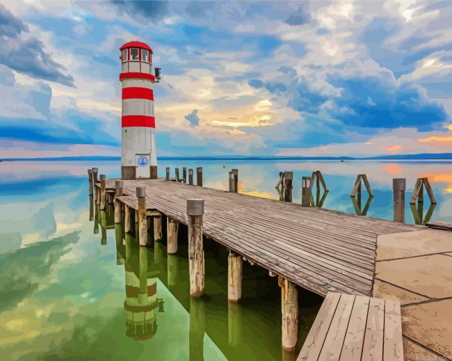 Lighthouse Of Podersdorf Austria Paint By Numbers