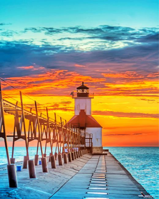 Lighthouse Sunset Painting By Numberss.png
