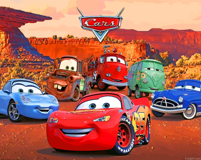 Lightning Mcqueen And Friends Painting By Numberss.png
