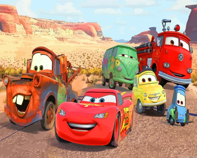 Lightning Mcqueen Cars Painting By Numberss.png