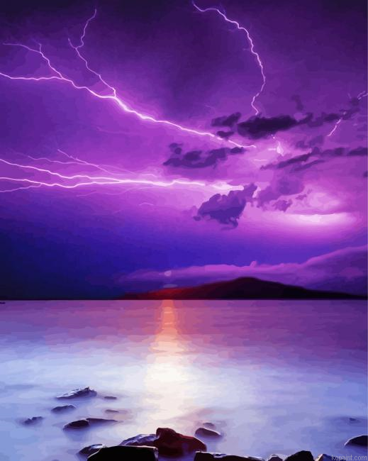 Lightning Over The Ocean Painting By Numberss.png