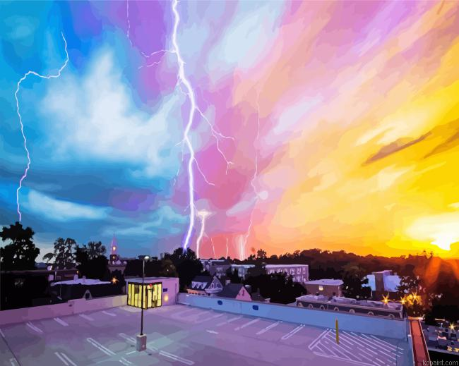 Lightning Sky Scape Sunset Painting By Numberss.png