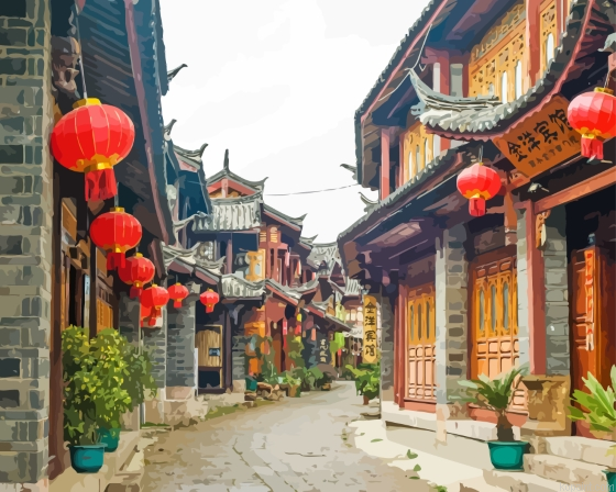 Lijiang Streets Paint By Numbers