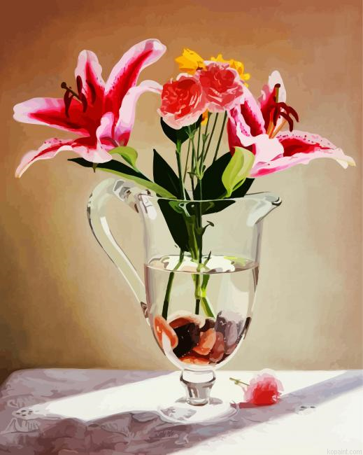 Lilies In Glass Paint By Numbers