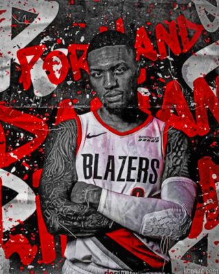 Lillard Damian Basketball Player Painting By Numberss.png
