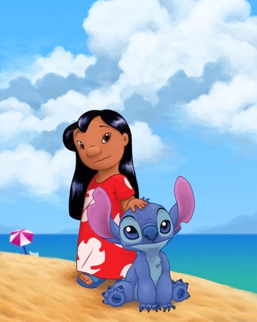Lilo And Stitch Enjoying Their Summer New Painting By Numberss.png