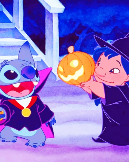 Lilo And Stitch Halloween New Painting By Numberss.png
