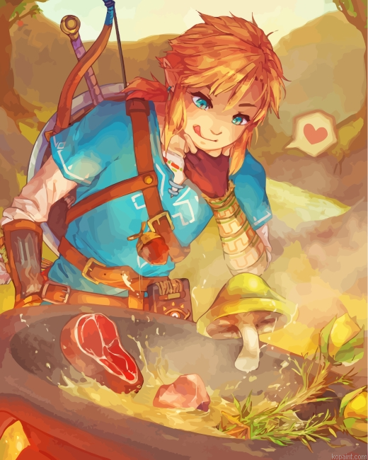 Link Breath Of The Wild Cooking Painting By Numberss.png