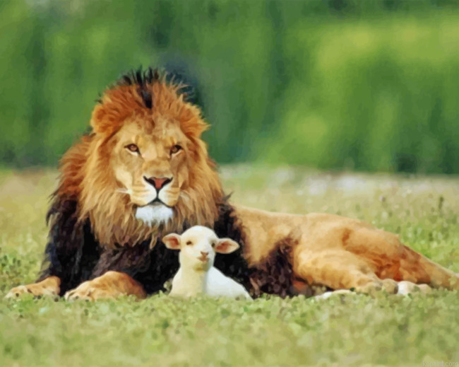 Lion And The Lamb Painting By Numberss.png