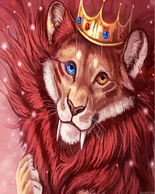 Lion King With Crown Painting By Numberss.png