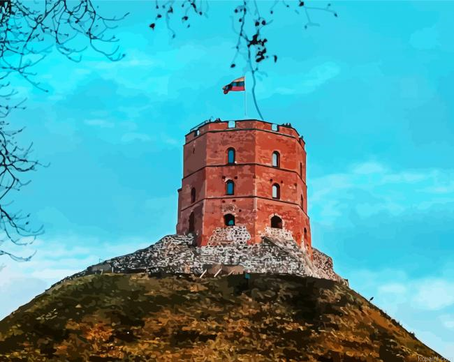 Lithuania Gediminas Tower Paint By Numbers