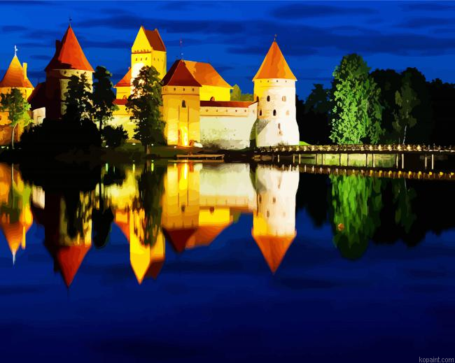 Lithuania Trakai Island Castle Painting By Numberss.png