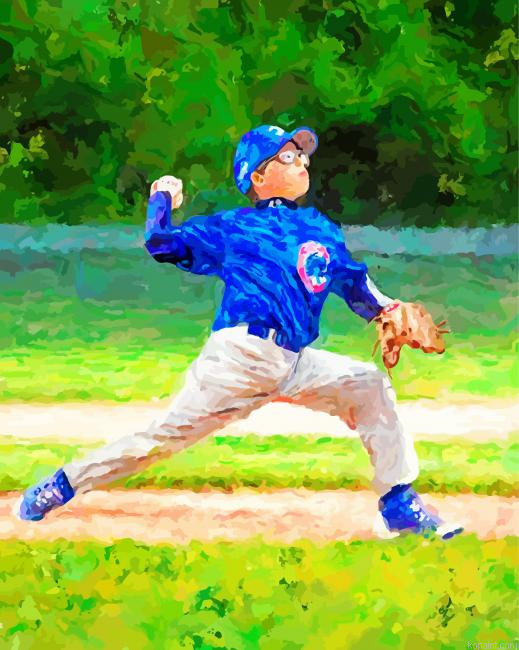 Little Baseball Pitcher Paint By Numbers