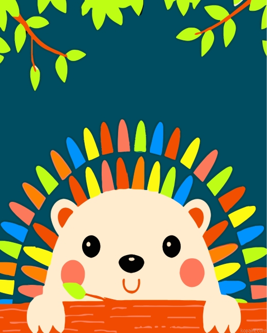 Little Cute Hedgehog Painting By Numberss.png