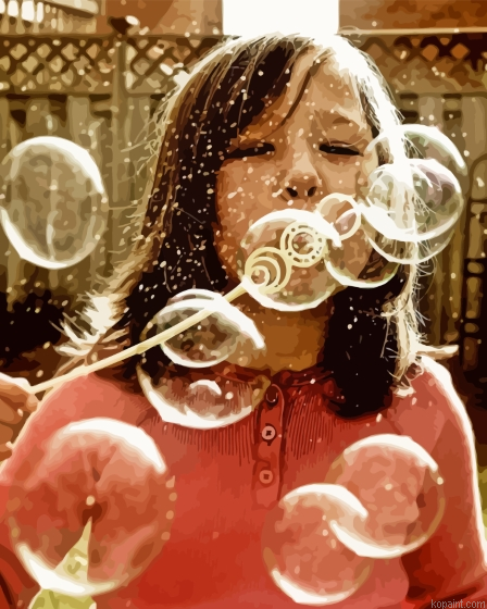 Little Girl Blowing Bubbles Painting By Numberss.png