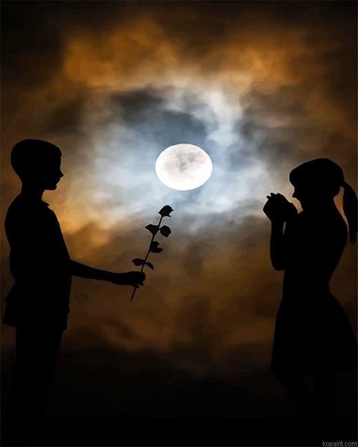 Little Lovers Silhouette New Painting By Numberss.png