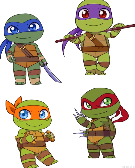 Little Ninja Turtles Painting By Numberss.png