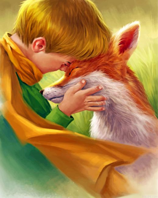 Little Prince With His Fox Painting By Numberss.png