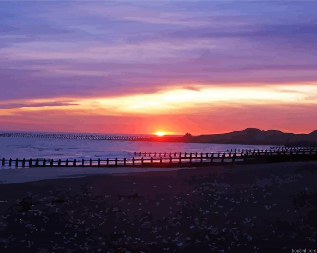 Littlehampton Beach At Sunset England Painting By Numberss.png