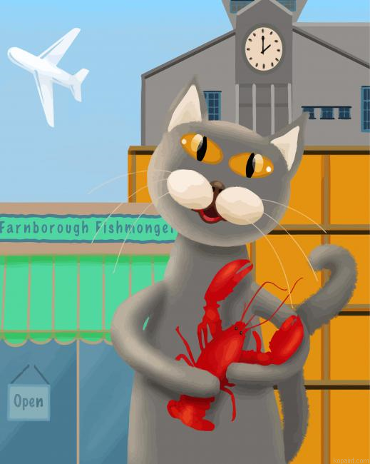 Lobster And Cat Painting By Numberss.png
