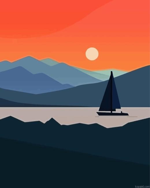 Lonely Boat Painting By Numberss.png