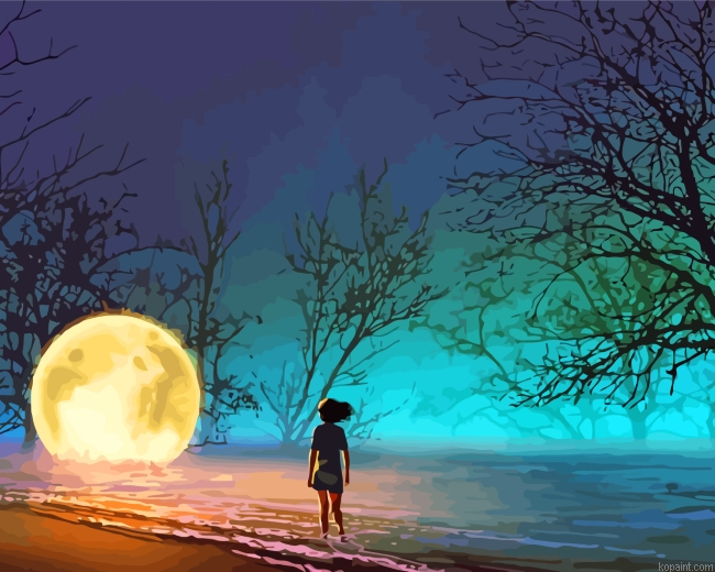 Lonely Girl Painting By Numberss.png