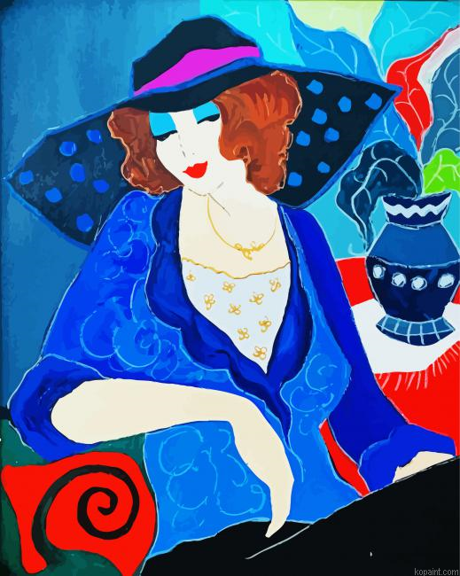 Lonely Lady Tarkay Painting By Numberss.png