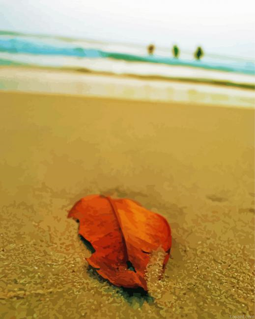 Lonely Leaf Beach Painting By Numberss.png